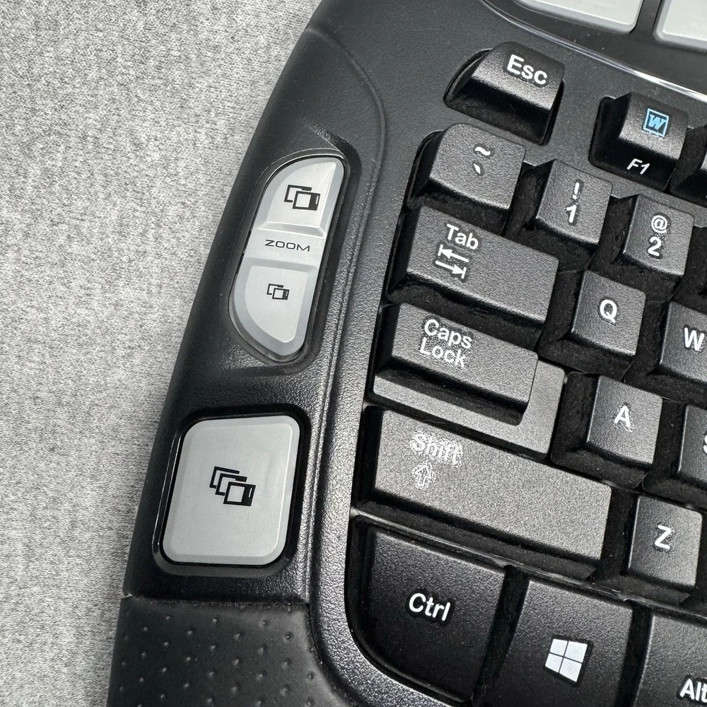 Logitech K350 Wireless Wave Keyboard Tested Working No Dongle Ergonomic Black